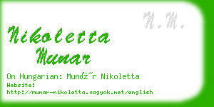 nikoletta munar business card